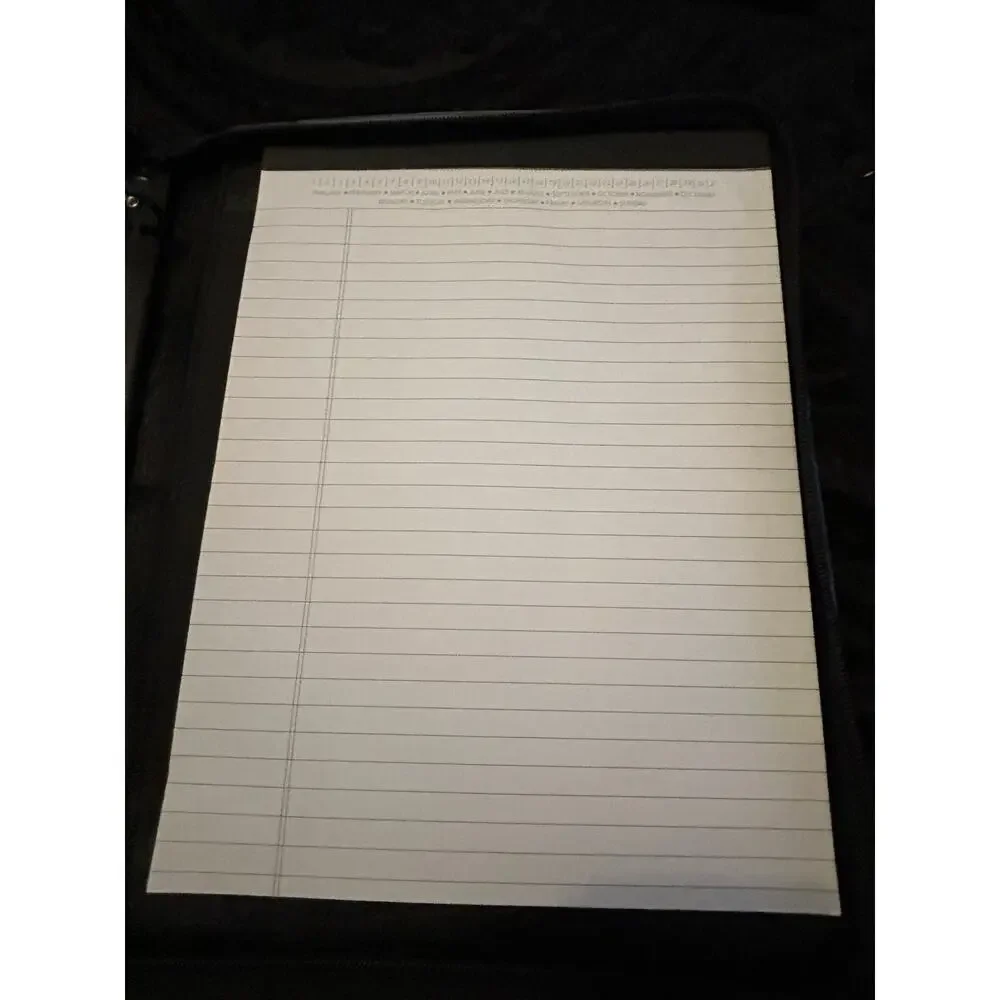 UKC Black Leather Zip Portfolio Binder Organizer Calculator Padfolio